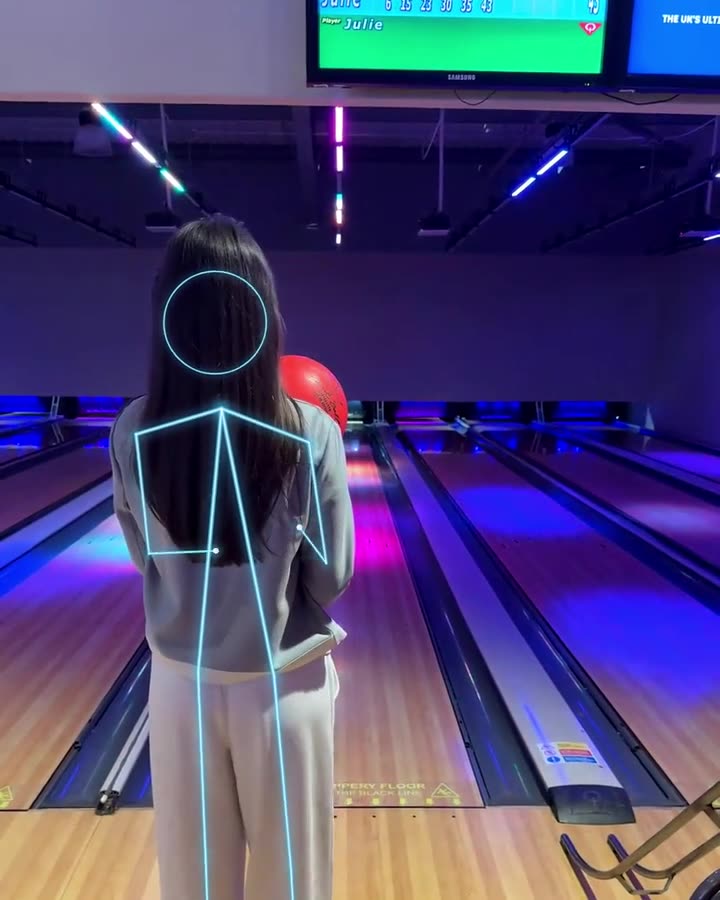 A bowling delivery captured with movement tracking