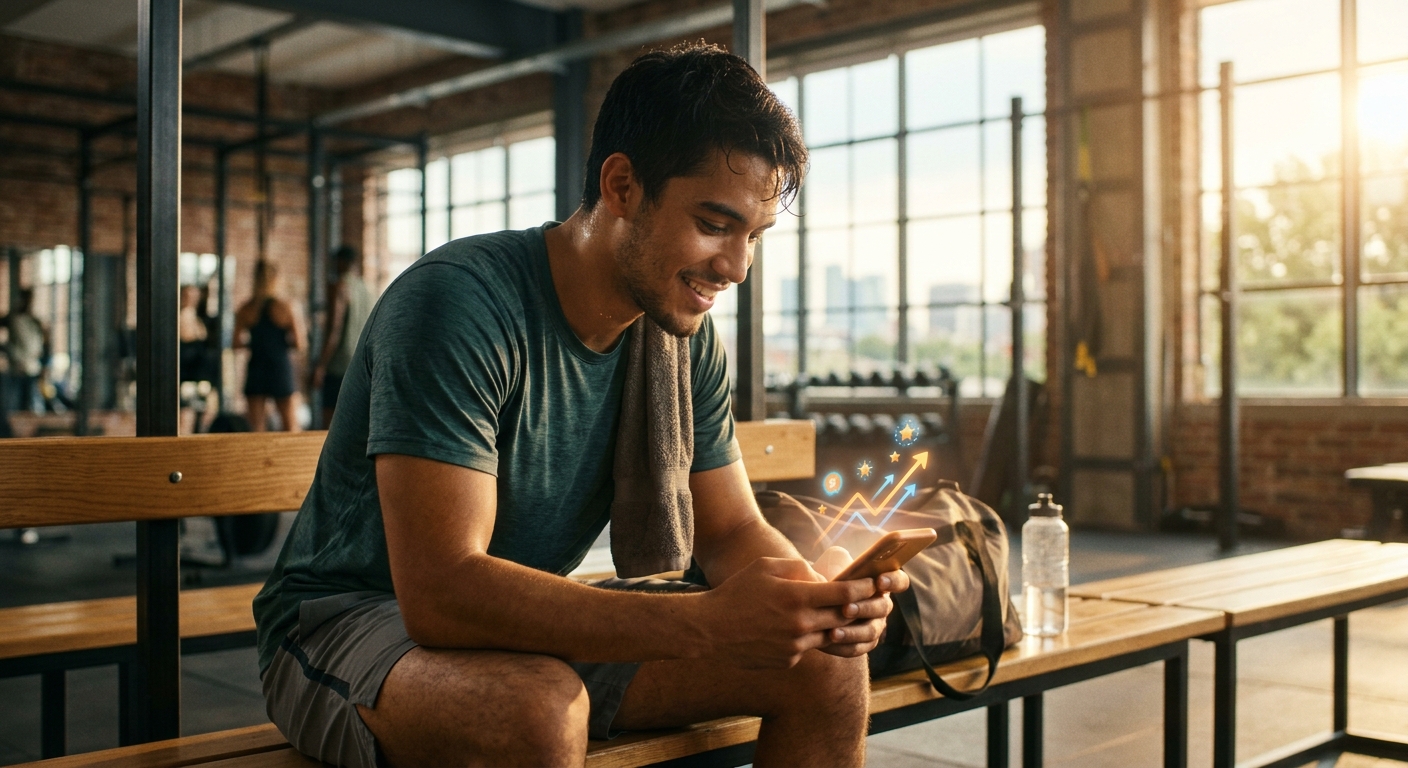 Athlete earning rewards from training