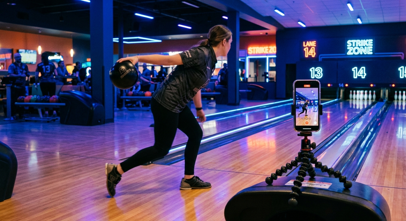 Player recording bowling challenge