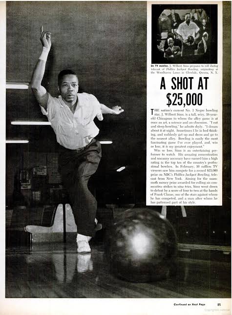Magazine feature on a televised bowling championship, 1961